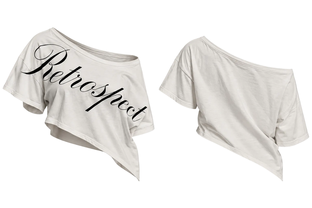 Retrospect Signature Off-Shoulder Crop Tee