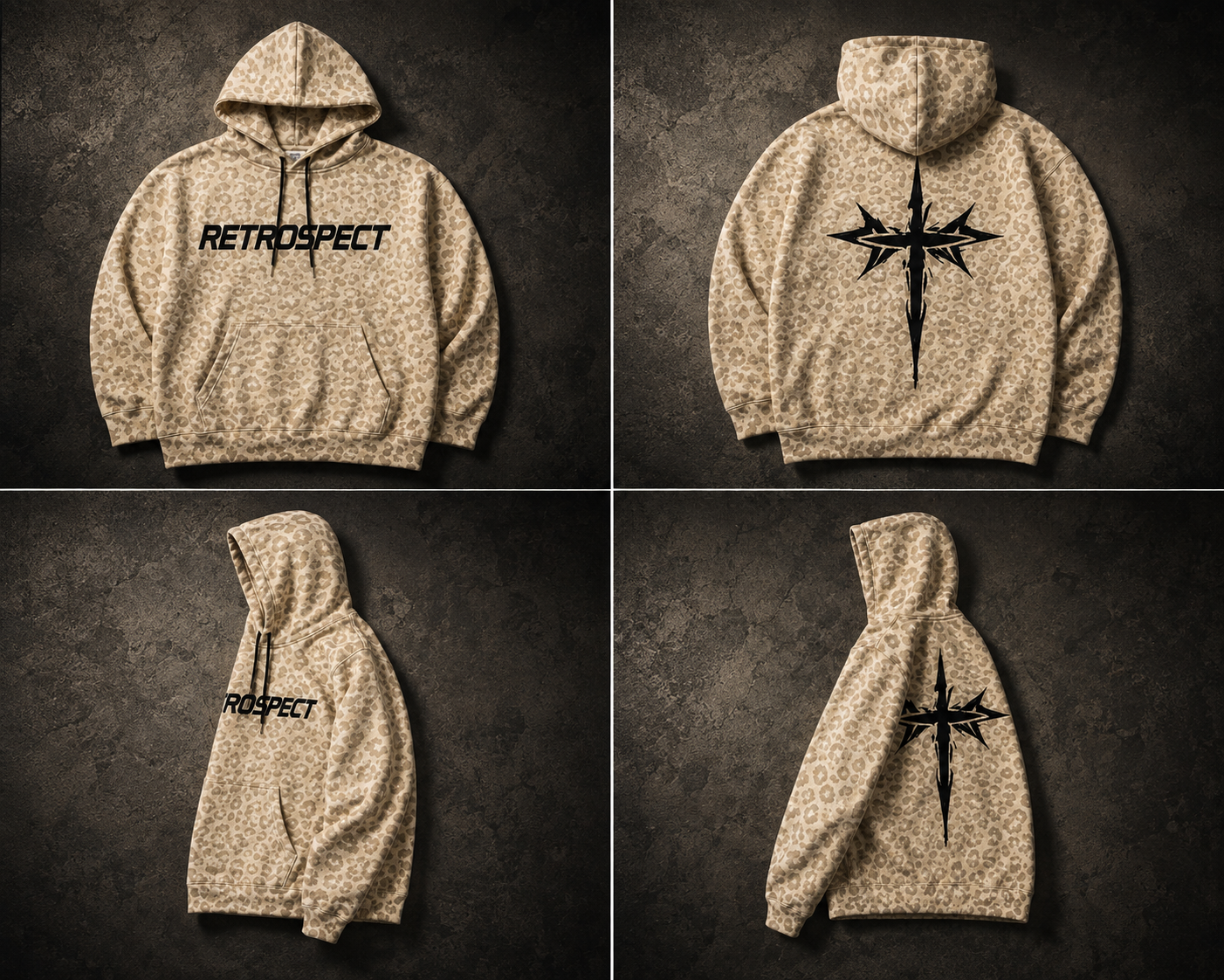 Retrospect Snow Leopard-print Hoodie