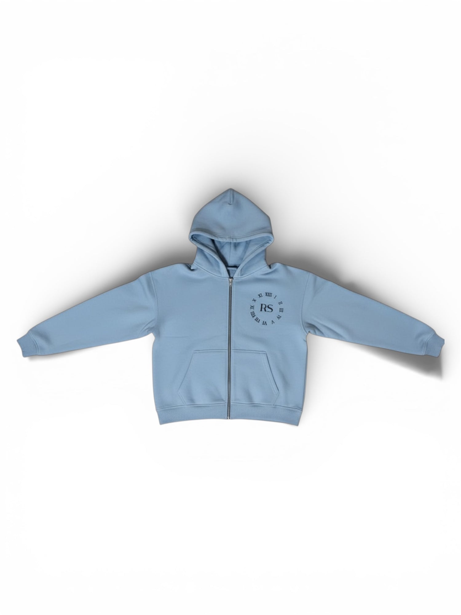 RetroSpect Hoodies RS Chrono Zip hoodie in black with front zipper and logo detail, casual streetwear style.