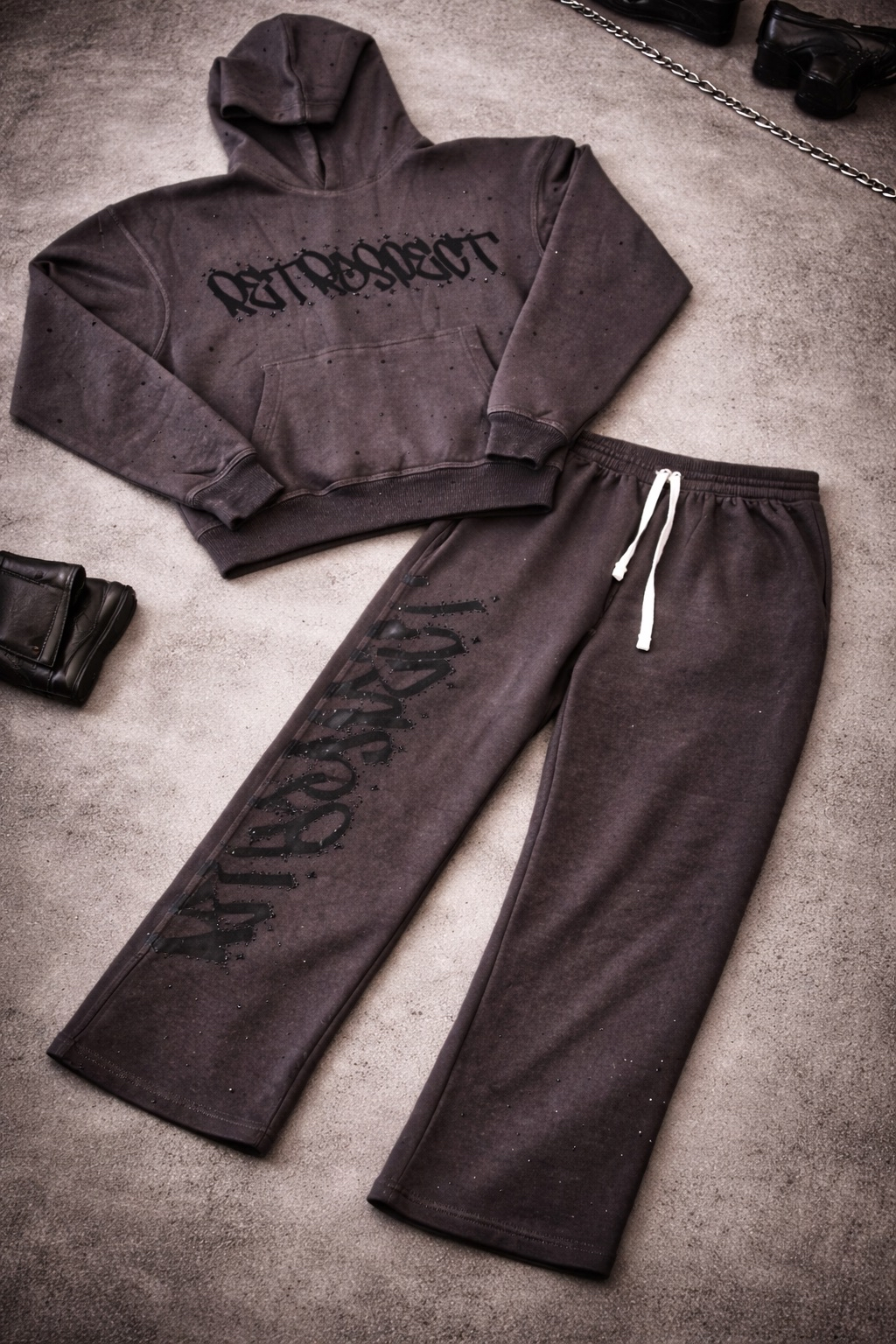 Retrospect Afterimage Set by RetroSpect Hoodies featuring vibrant, abstract graphic designs on soft fabric hoodies.