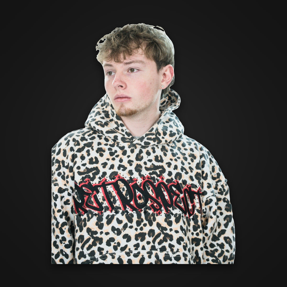 Bejeweled Cheetah Print Hoodie on model