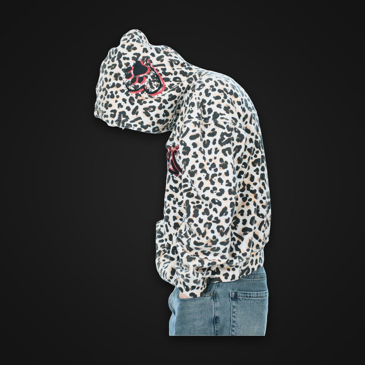 Bejeweled Cheetah Print Hoodie side view