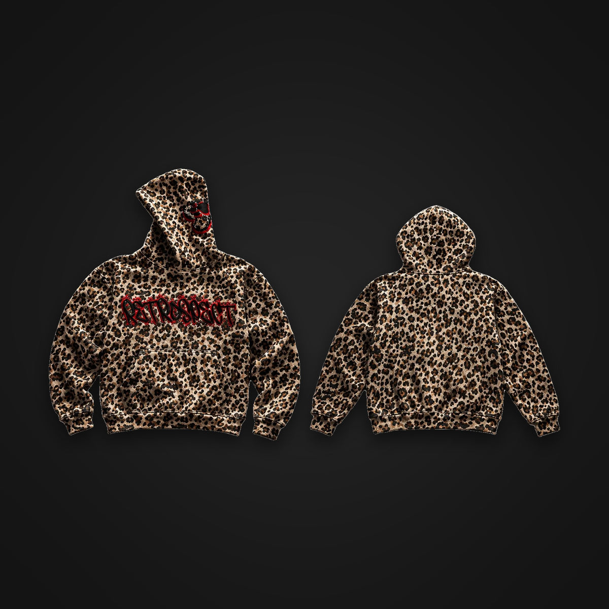 Bejeweled Cheetah Print Hoodie front and back